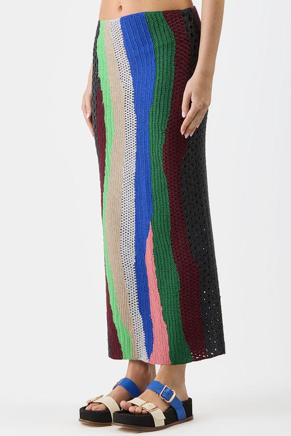 Gabriela Hearst Fatima Crochet Maxi Skirt In Multi Cashmere