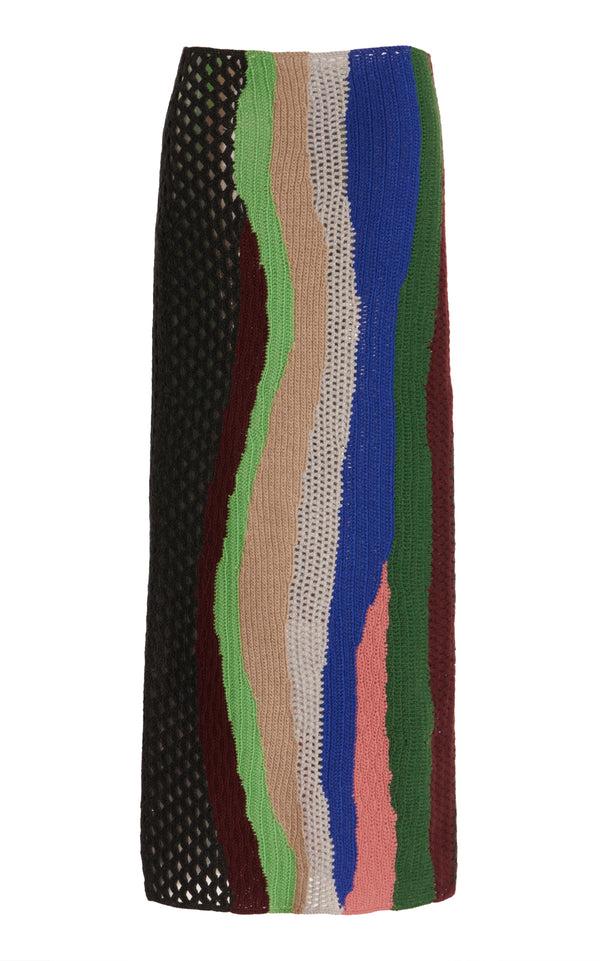 gabriela hearst Fatima Crochet Maxi Skirt in Multi Cashmere