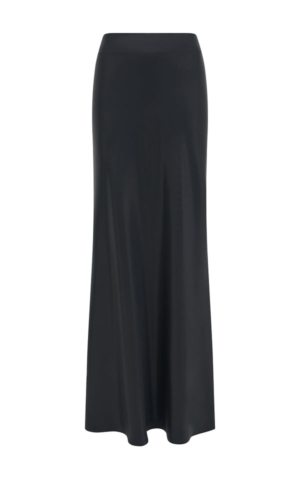 gabriela hearst Fauna Bias Maxi Skirt in Black Metallic Silk Twill