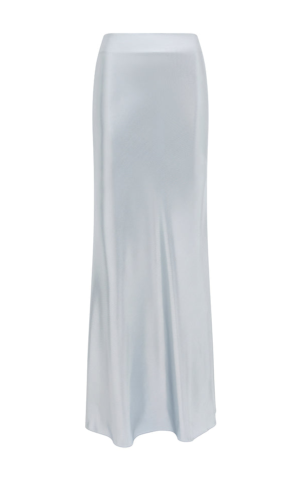 gabriela hearst Fauna Bias Maxi Skirt in Silver Metallic Silk Twill