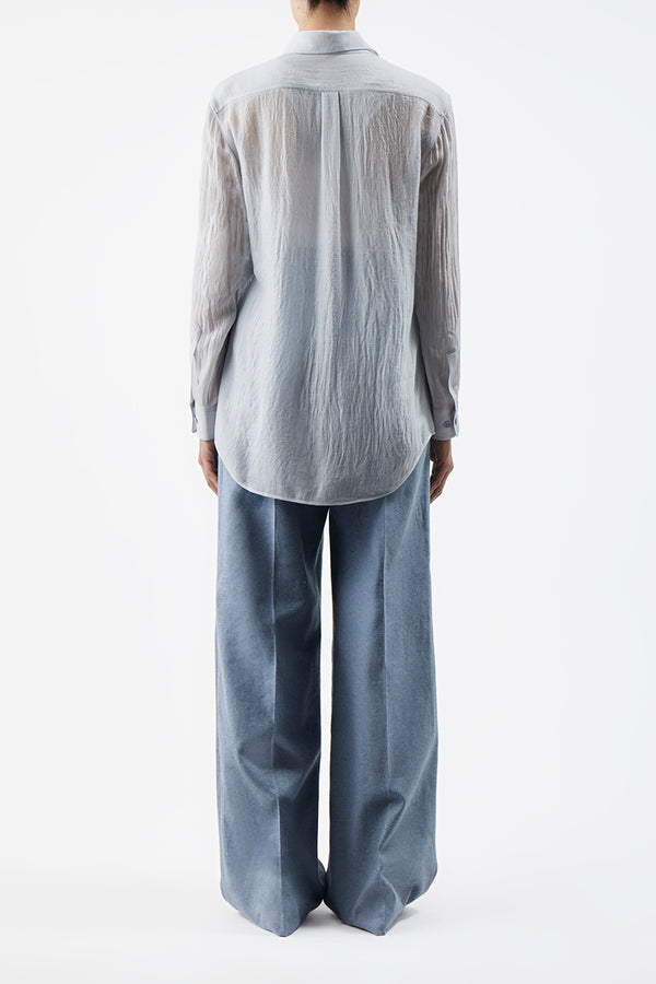Gabriela Hearst Ferrara Shirt In Light Blue Cashmere Silk Gauze