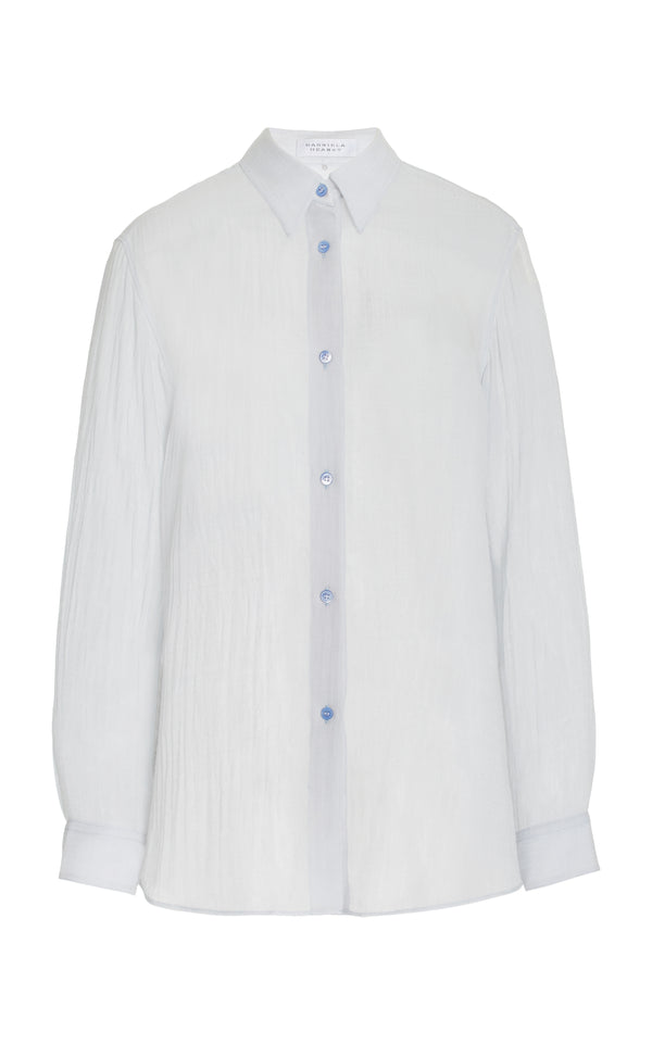gabriela hearst Ferrara Shirt in Light Blue Cashmere Silk Gauze