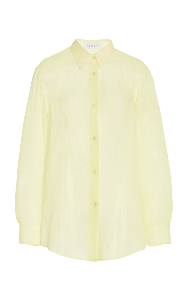 gabriela hearst Ferrara Shirt in Lime Adamite Cashmere Silk Gauze