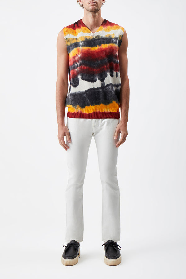 Gabriela Hearst Fielding Knit Vest In Fire Tie Dye Cashmere