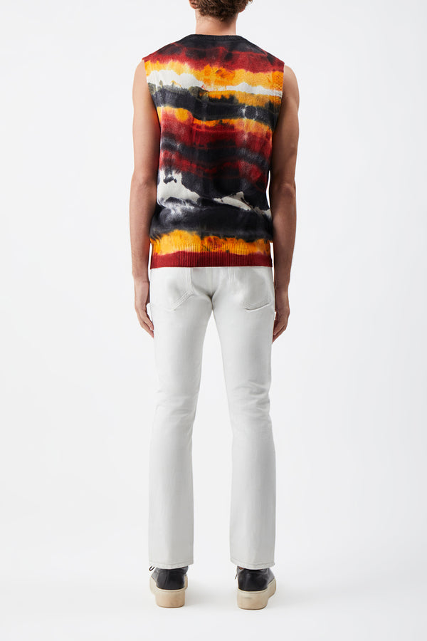 Gabriela Hearst Fielding Knit Vest In Fire Tie Dye Cashmere