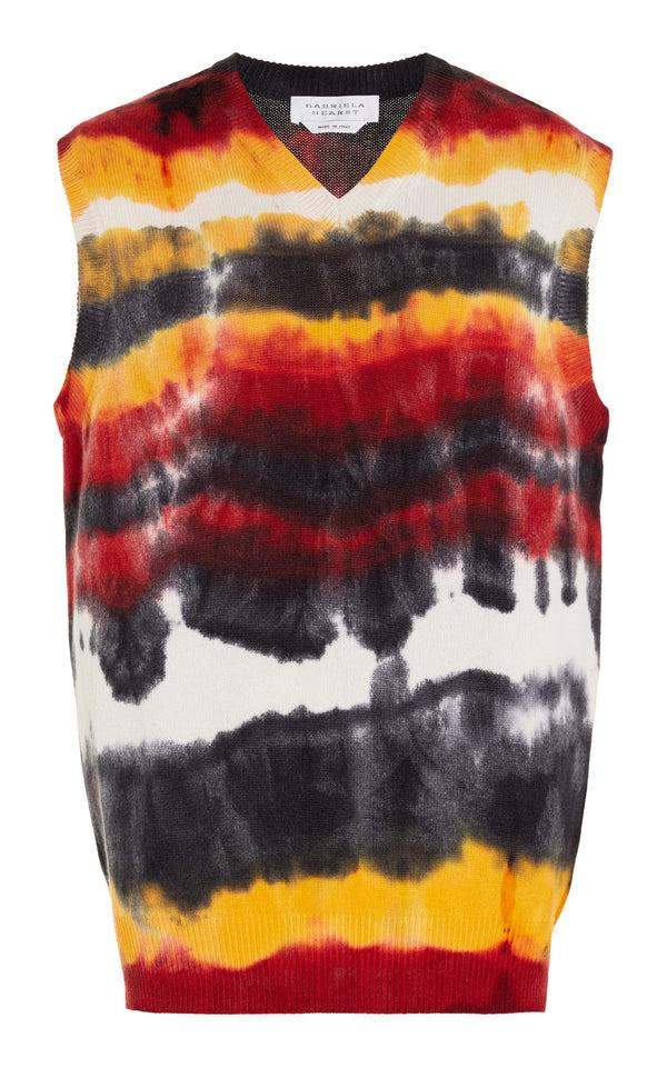gabriela hearst Fielding Knit Vest in Fire Tie Dye Cashmere
