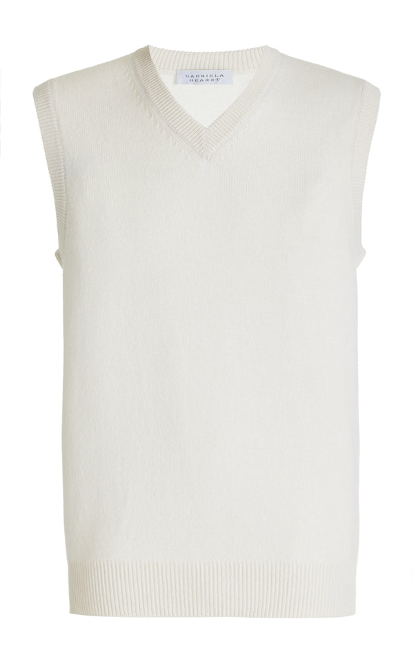 gabriela hearst Fielding Knit Vest in Ivory Cashmere