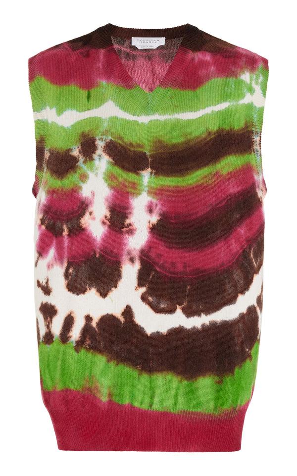 gabriela hearst Fielding Knit Vest in Jewel Tie Dye Cashmere