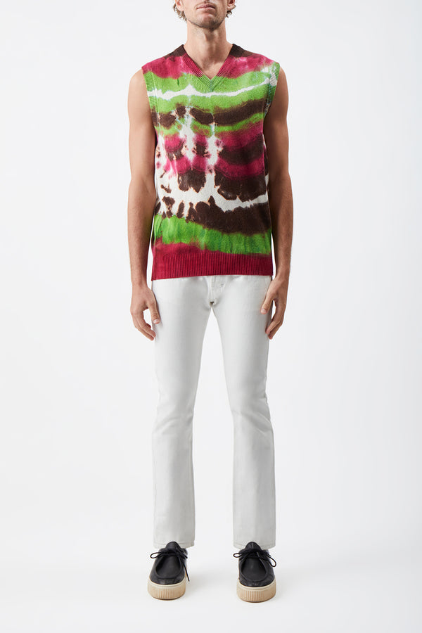 Gabriela Hearst Fielding Knit Vest In Jewel Tie Dye Cashmere