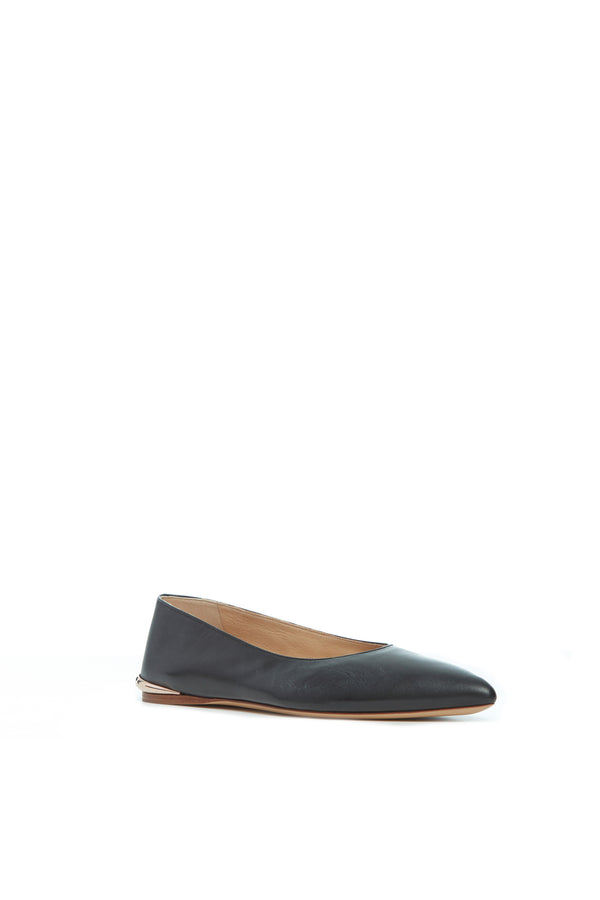 Gabriela Hearst Fleur Ballerina Flat Shoe In Black Nappa Leather