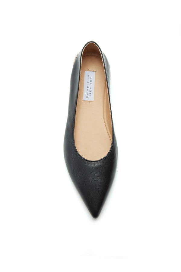 Gabriela Hearst Fleur Ballerina Flat Shoe In Black Nappa Leather