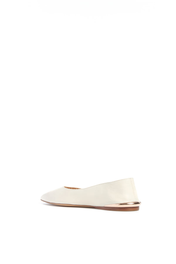 Gabriela Hearst Fleur Ballerina Flat Shoe In Ivory Nappa Leather