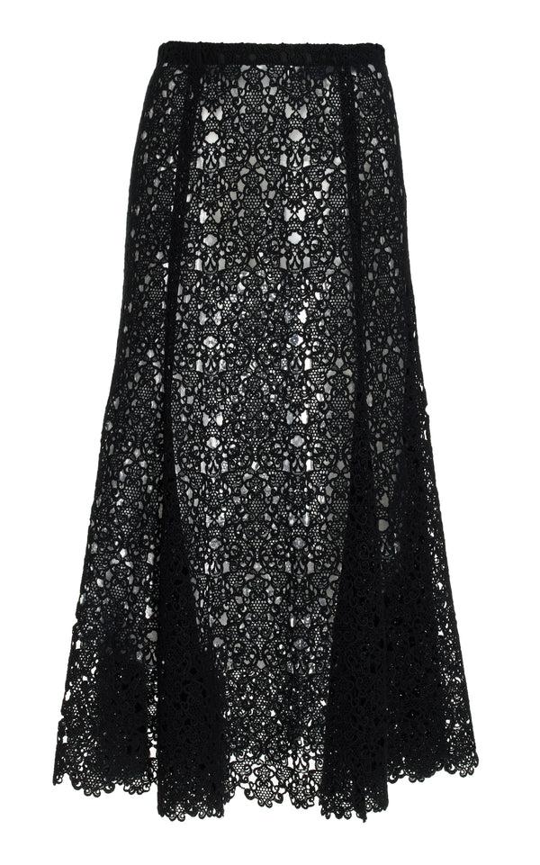 gabriela hearst Florence Maxi Skirt in Black Cashmere Lace