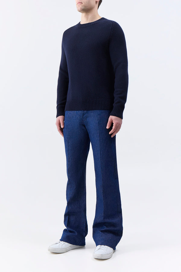 Gabriela Hearst Francesco Knit Sweater In Dark Navy Cashmere