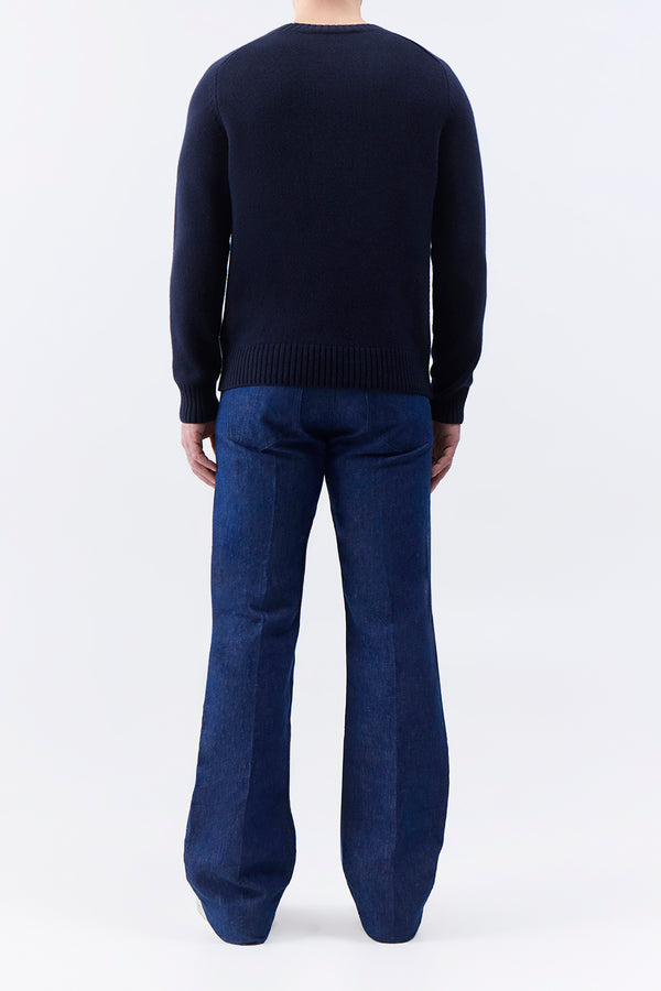 Gabriela Hearst Francesco Knit Sweater In Dark Navy Cashmere