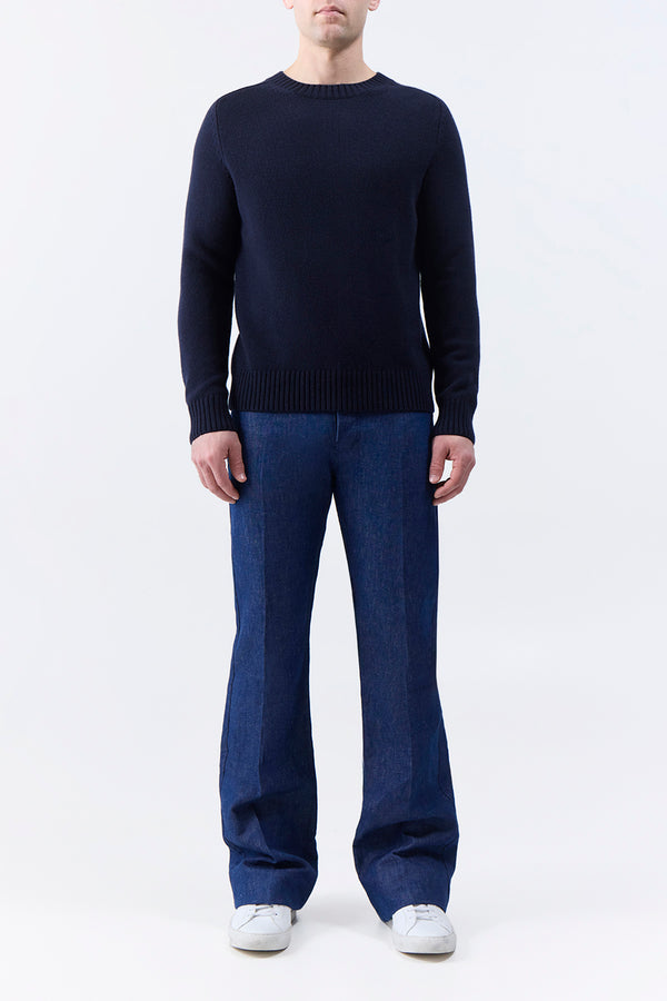 Gabriela Hearst Francesco Knit Sweater In Dark Navy Cashmere