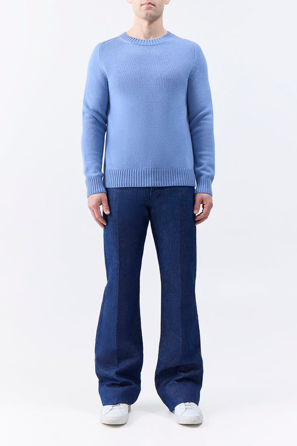 Gabriela Hearst Francesco Knit Sweater In Light Blue Denim Cashmere