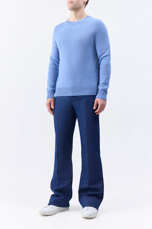 Gabriela Hearst Francesco Knit Sweater In Light Blue Denim Cashmere