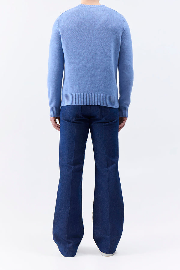 Gabriela Hearst Francesco Knit Sweater In Light Blue Denim Cashmere