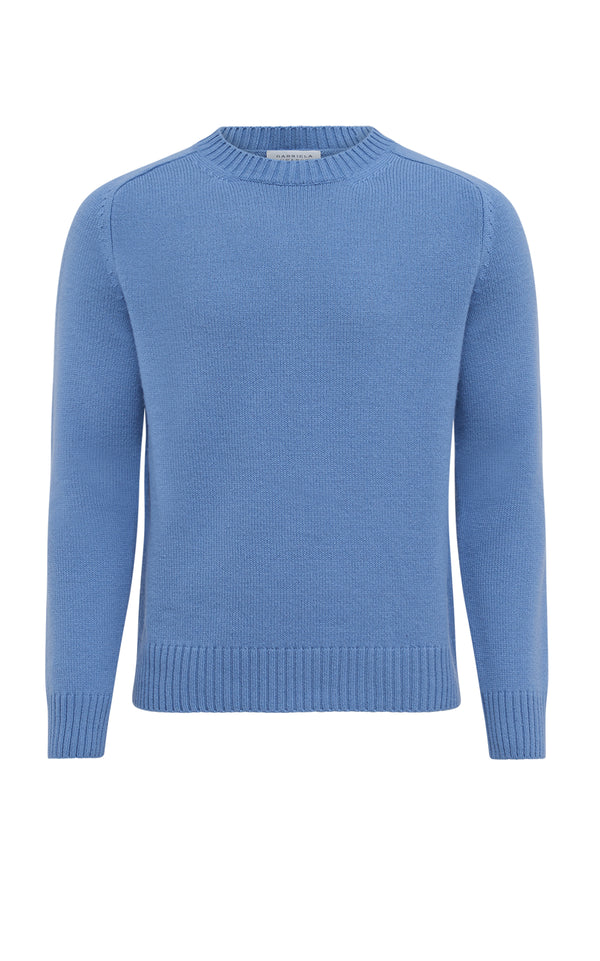 gabriela hearst Francesco Knit Sweater in Light Blue Denim Cashmere