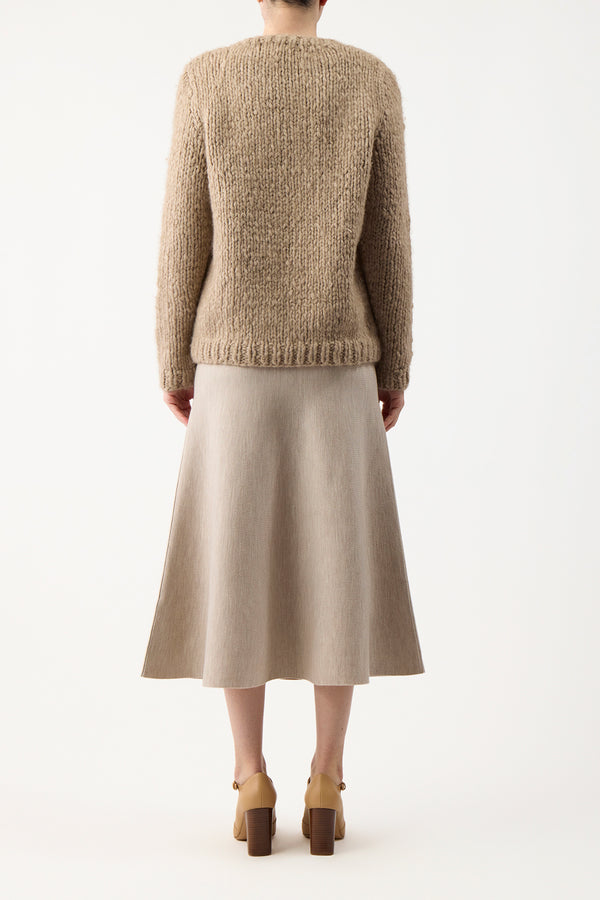 Gabriela Hearst Freddie Knit Midi Skirt In Oatmeal Merino Wool Cashmere