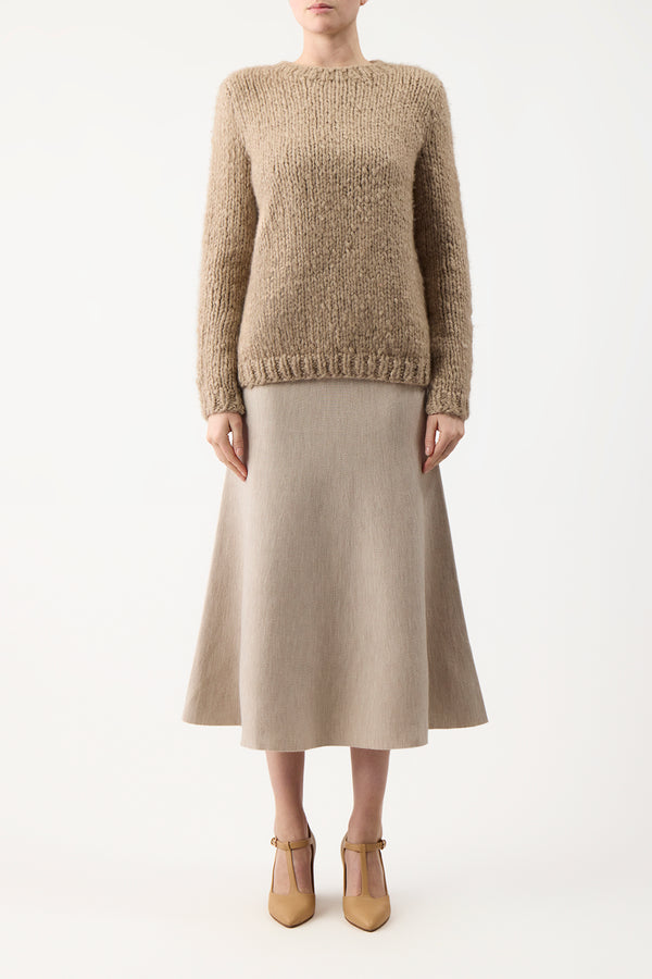 Gabriela Hearst Freddie Knit Midi Skirt In Oatmeal Merino Wool Cashmere