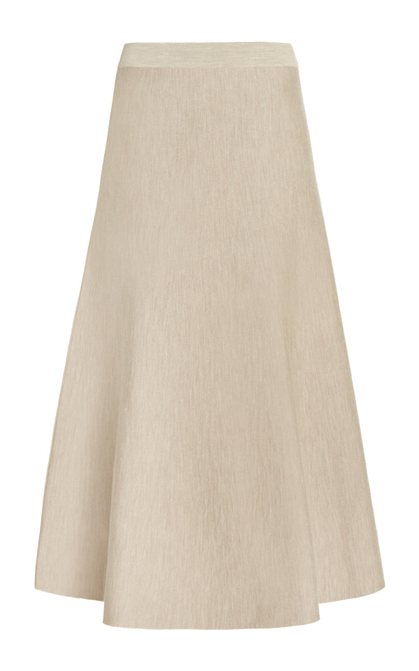 gabriela hearst Freddie Knit Midi Skirt in Oatmeal Merino Wool Cashmere