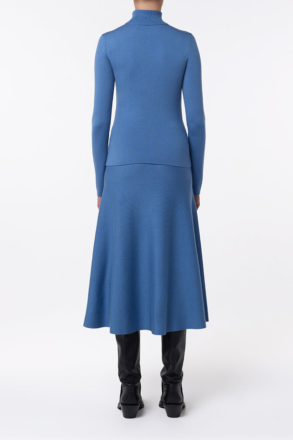 Gabriela Hearst Freddie Knit Midi Skirt In Sky Merino Wool Cashmere