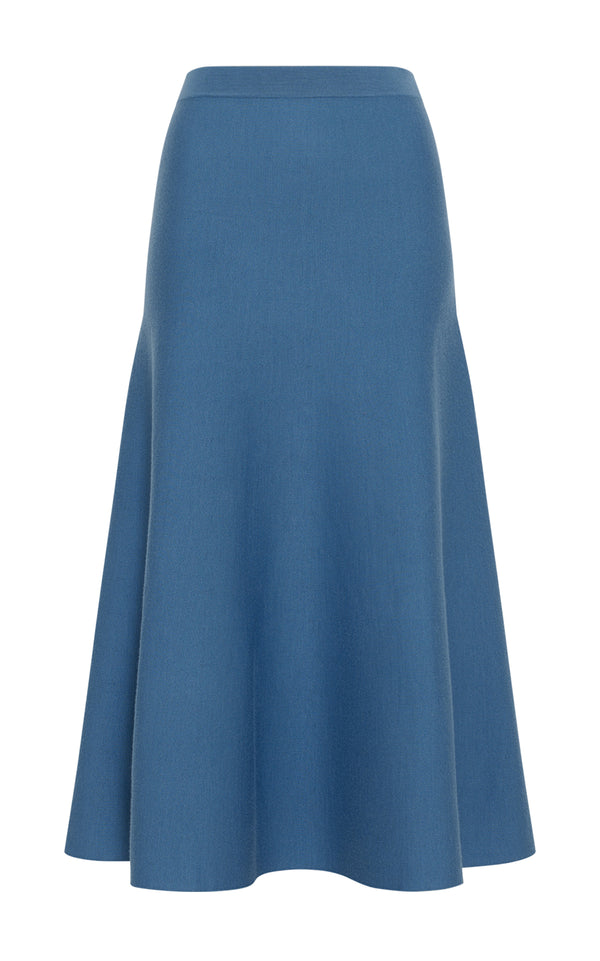 gabriela hearst Freddie Knit Midi Skirt in Sky Merino Wool Cashmere