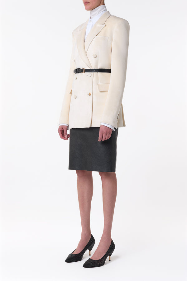 Gabriela Hearst Amon Midi Skirt In Black Leather