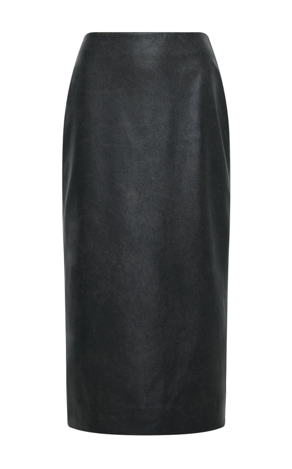 gabriela hearst Amon Midi Skirt in Black Leather