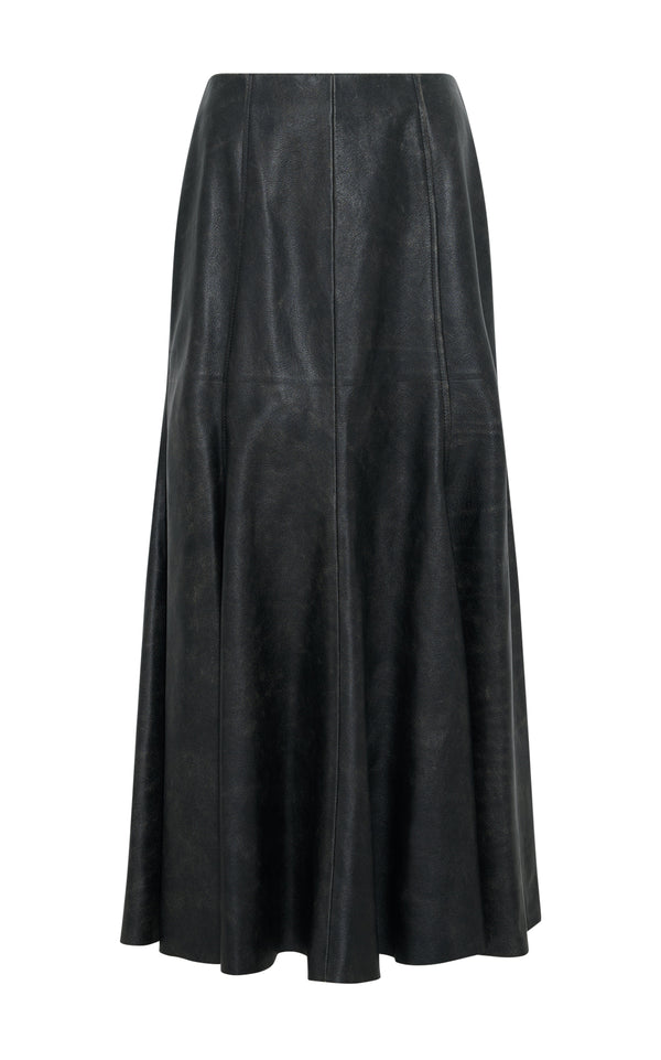 Gabriela Hearst Amy Midi Skirt In Black Leather