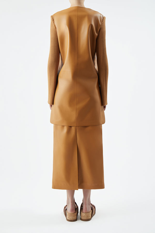 Gabriela Hearst Beko Dress In Cashew Nappa Leather