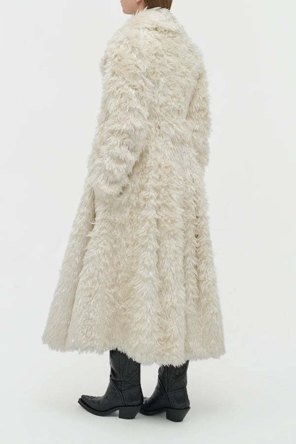 Gabriela Hearst Cantwell Coat In Ivory Silk Fur