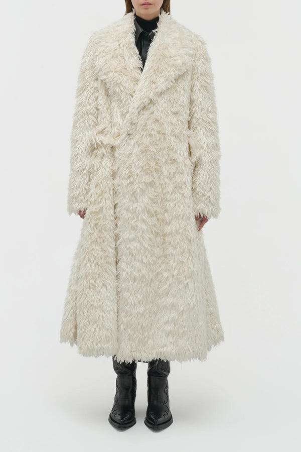 Gabriela Hearst Cantwell Coat In Ivory Silk Fur