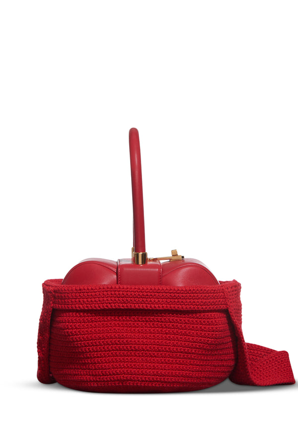 Gabriela Hearst Crossover Knit Bag In Red Cashmere