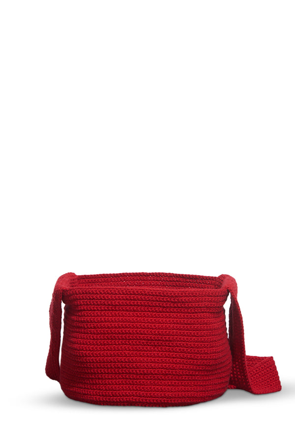 Gabriela Hearst Crossover Knit Bag In Red Cashmere