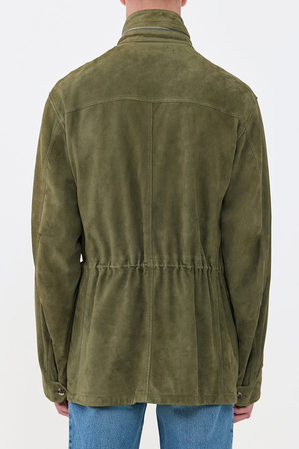 Gabriela Hearst Darwin M64 Jacket In Olive Suede