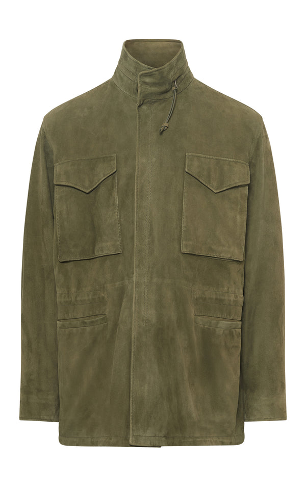 Gabriela Hearst Darwin M64 Jacket In Olive Suede