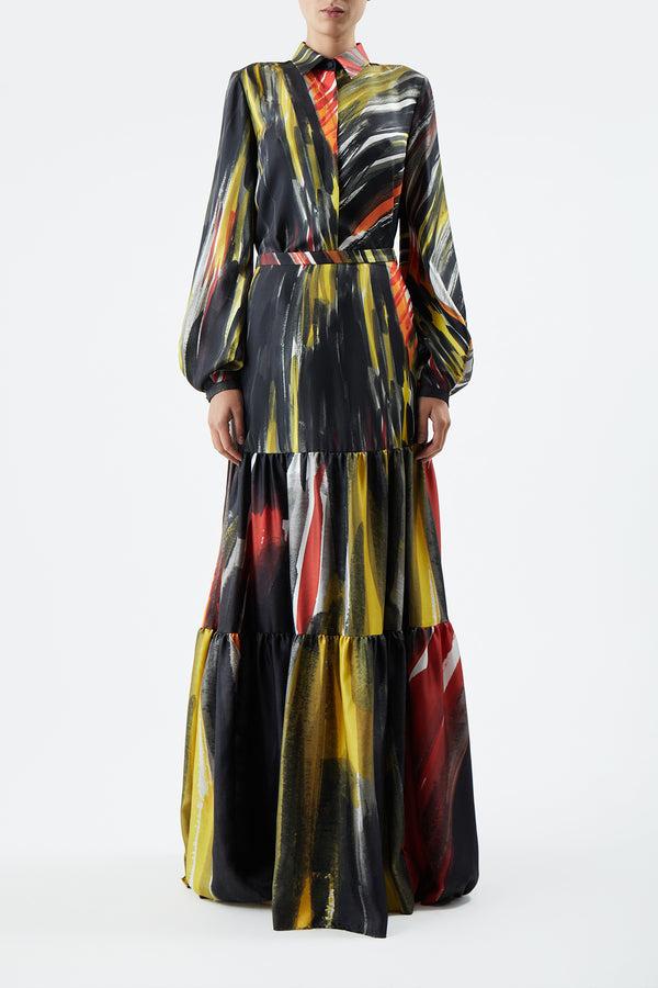 Gabriela Hearst Delmer Top In Multi Printed Silk