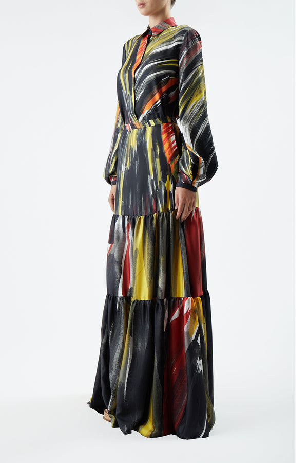 Gabriela Hearst Delmer Top In Multi Printed Silk