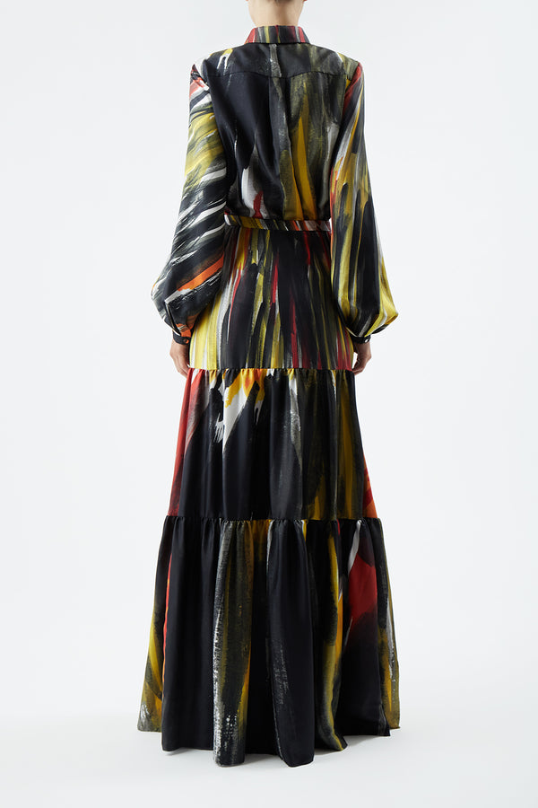 Gabriela Hearst Delmer Top In Multi Printed Silk