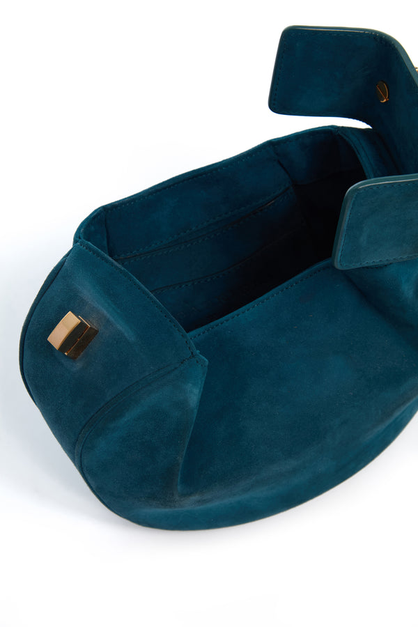Gabriela Hearst Demi Bag In Teal Suede