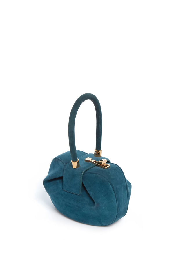 Gabriela Hearst Demi Bag In Teal Suede
