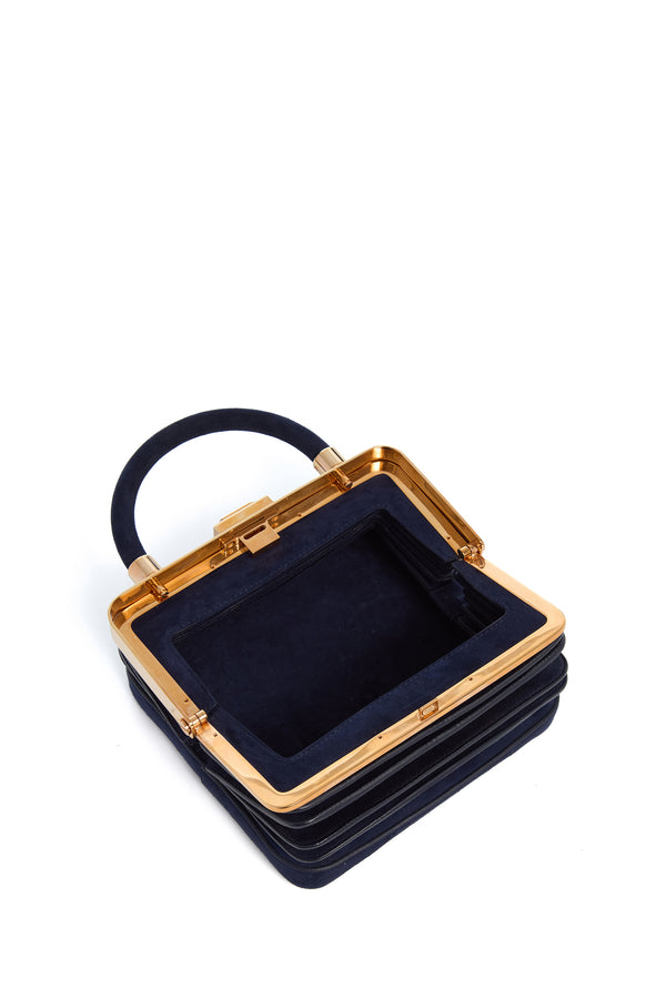 Gabriela Hearst Diana Bag In Navy Suede