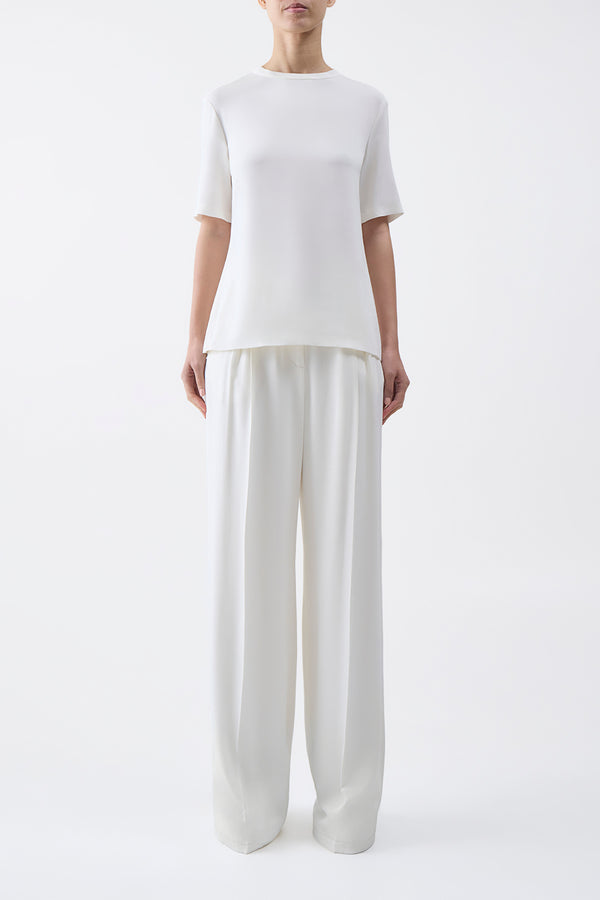 Gabriela Hearst Elisa Top In Ivory Silk Crepe