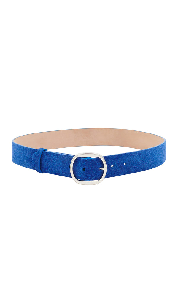 gabriela hearst Elster Buckle Belt in Cobalt Suede