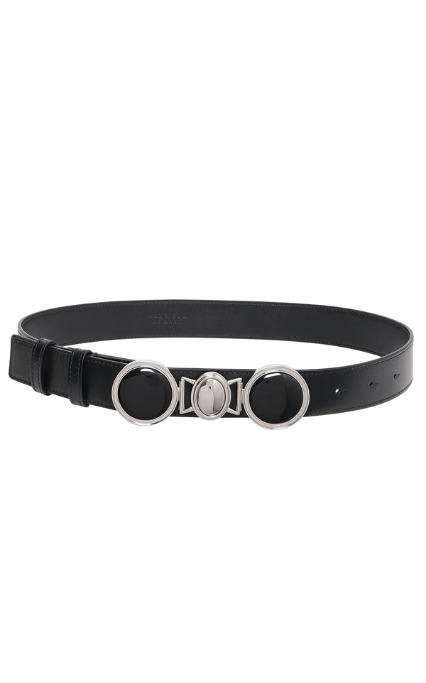 Gabriela Hearst Grange Stone Belt In Black Leather
