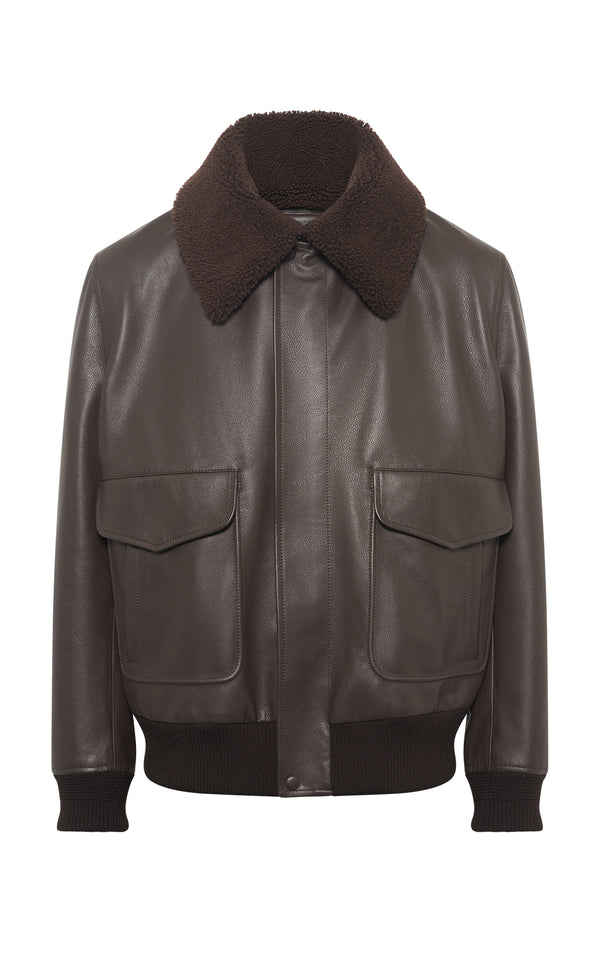 Gabriela Hearst Grant Jacket In Chocolate Leather