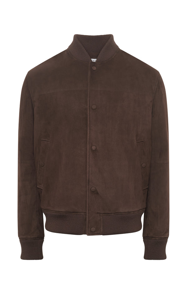 Gabriela Hearst Greg Bomber In Chocolate Suede